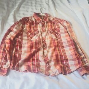 Levis Strauss & Co. Womans Plaid Multi Colors Button Down Shirt,  Size: L